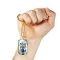 God Is My Refuge And Fortress Necklace Stainless Steel or 18k Gold Dog Tag 24"-Express Your Love Gifts