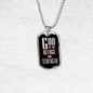 God Is My Refuge And Strength Necklace Stainless Steel or 18k Gold Dog Tag 24" Chain - Express Your Love Gifts