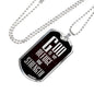 God Is My Refuge And Strength Necklace Stainless Steel or 18k Gold Dog Tag 24" Chain - Express Your Love Gifts