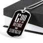 God Is My Refuge And Strength Necklace Stainless Steel or 18k Gold Dog Tag 24" Chain - Express Your Love Gifts