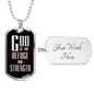 God Is My Refuge And Strength Necklace Stainless Steel or 18k Gold Dog Tag 24" Chain - Express Your Love Gifts