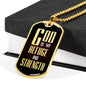 God Is My Refuge And Strength Necklace Stainless Steel or 18k Gold Dog Tag 24" Chain - Express Your Love Gifts