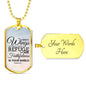 God Is My Refuge Necklace Stainless Steel or 18k Gold Dog Tag 24" Chain-Express Your Love Gifts