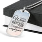 God Is My Refuge Necklace Stainless Steel or 18k Gold Dog Tag 24" Chain-Express Your Love Gifts