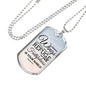 God Is My Refuge Necklace Stainless Steel or 18k Gold Dog Tag 24" Chain-Express Your Love Gifts
