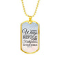 God Is My Refuge Necklace Stainless Steel or 18k Gold Dog Tag 24" Chain-Express Your Love Gifts