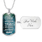 God Is My Strength & Salvation Necklace Stainless Steel or 18k Gold Dog Tag 24" Chain-Express Your Love Gifts