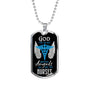 God Made Angels CaduceusNurse Necklace Stainless Steel or 18k Gold Dog Tag 24" - Express Your Love Gifts