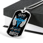 God Made Angels CaduceusNurse Necklace Stainless Steel or 18k Gold Dog Tag 24" - Express Your Love Gifts