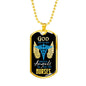 God Made Angels CaduceusNurse Necklace Stainless Steel or 18k Gold Dog Tag 24" - Express Your Love Gifts