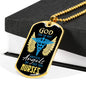 God Made Angels CaduceusNurse Necklace Stainless Steel or 18k Gold Dog Tag 24" - Express Your Love Gifts