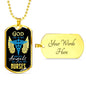 God Made Angels CaduceusNurse Necklace Stainless Steel or 18k Gold Dog Tag 24" - Express Your Love Gifts