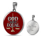 God Made Us Equal Circle Necklace Stainless Steel 18-22" - Express Your Love Gifts