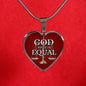 God Made Us Equal Necklace Stainless Steel or 18k Gold Heart Pendant 18-22" - Express Your Love Gifts