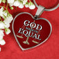 God Made Us Equal Necklace Stainless Steel or 18k Gold Heart Pendant 18-22" - Express Your Love Gifts