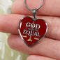 God Made Us Equal Necklace Stainless Steel or 18k Gold Heart Pendant 18-22" - Express Your Love Gifts