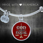 God Made Us Equal Stainless Steel or 18k Gold Christian Circle Bangle Bracelet - Express Your Love Gifts
