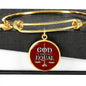 God Made Us Equal Stainless Steel or 18k Gold Christian Circle Bangle Bracelet - Express Your Love Gifts