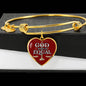 God Made Us Equal Stainless Steel or 18k Gold Heart Bangle Bracelet - Express Your Love Gifts