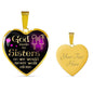 God Made Us Sisters Necklace Stainless Steel or 18k Gold Heart Pendant 18-22"-Express Your Love Gifts