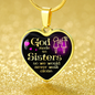 God Made Us Sisters Necklace Stainless Steel or 18k Gold Heart Pendant 18-22"-Express Your Love Gifts