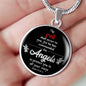 Angels Protect You Circle Necklace Stainless Steel or 18k Gold 18-22" - Express Your Love Gifts