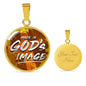 God's Image Circle Necklace Stainless Steel or 18k Gold 18-22"-Express Your Love Gifts