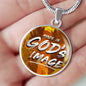 God's Image Circle Necklace Stainless Steel or 18k Gold 18-22"-Express Your Love Gifts