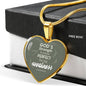 God'S Strength Is Made Perfect For My Weakness Necklace Stainless Steel or 18k Gold Heart Pendant 18-22" - Express Your Love Gifts