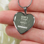 God'S Strength Is Made Perfect For My Weakness Necklace Stainless Steel or 18k Gold Heart Pendant 18-22" - Express Your Love Gifts