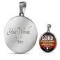 God Shall Strengthen You Circle Necklace Stainless Steel or 18k Gold 18-22" - Express Your Love Gifts