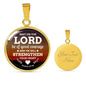 God Shall Strengthen You Circle Necklace Stainless Steel or 18k Gold 18-22" - Express Your Love Gifts