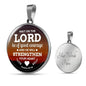 God Shall Strengthen You Circle Necklace Stainless Steel or 18k Gold 18-22" - Express Your Love Gifts