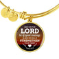 God Shall Strengthen You Stainless Steel or 18k Gold Circle Bangle Bracelet - Express Your Love Gifts