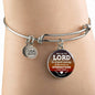 God Shall Strengthen You Stainless Steel or 18k Gold Circle Bangle Bracelet - Express Your Love Gifts