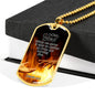 God Will Deliver Us From The Fire Necklace Stainless Steel or 18k Gold Dog Tag 24" Chain-Express Your Love Gifts