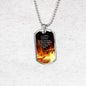 God Will Deliver Us From The Fire Necklace Stainless Steel or 18k Gold Dog Tag 24" Chain-Express Your Love Gifts