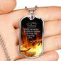 God Will Deliver Us From The Fire Necklace Stainless Steel or 18k Gold Dog Tag 24" Chain-Express Your Love Gifts