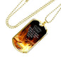 God Will Deliver Us From The Fire Necklace Stainless Steel or 18k Gold Dog Tag 24" Chain-Express Your Love Gifts