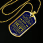 God Will Fill You With Joy Peace And Hope Christian Faith Necklace Stainless Steel or 18k Gold Dog Tag 24" Chain-Express Your Love Gifts