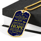 God Will Fill You With Joy Peace And Hope Christian Faith Necklace Stainless Steel or 18k Gold Dog Tag 24" Chain-Express Your Love Gifts