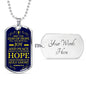 God Will Fill You With Joy Peace And Hope Christian Faith Necklace Stainless Steel or 18k Gold Dog Tag 24" Chain-Express Your Love Gifts