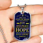 God Will Fill You With Joy Peace And Hope Christian Faith Necklace Stainless Steel or 18k Gold Dog Tag 24" Chain-Express Your Love Gifts