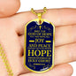God Will Fill You With Joy Peace And Hope Christian Faith Necklace Stainless Steel or 18k Gold Dog Tag 24" Chain-Express Your Love Gifts