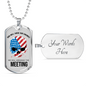 God Will Judge Our Enemies Meeting Necklace Stainless Steel or 18k Gold Dog Tag 24" Chain-Express Your Love Gifts