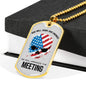 God Will Judge Our Enemies Meeting Necklace Stainless Steel or 18k Gold Dog Tag 24" Chain-Express Your Love Gifts