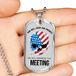 God Will Judge Our Enemies Meeting Necklace Stainless Steel or 18k Gold Dog Tag 24" Chain-Express Your Love Gifts