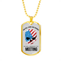 God Will Judge Our Enemies Meeting Necklace Stainless Steel or 18k Gold Dog Tag 24" Chain-Express Your Love Gifts