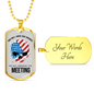 God Will Judge Our Enemies Meeting Necklace Stainless Steel or 18k Gold Dog Tag 24" Chain-Express Your Love Gifts