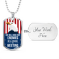 God Will Judge Our Enemies Necklace Stainless Steel or 18k Gold Dog Tag 24" Chain-Express Your Love Gifts
